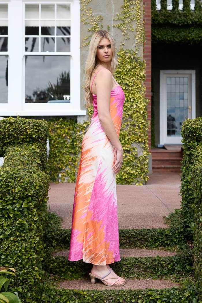Harriet Maxi Dress Pink Orange 3