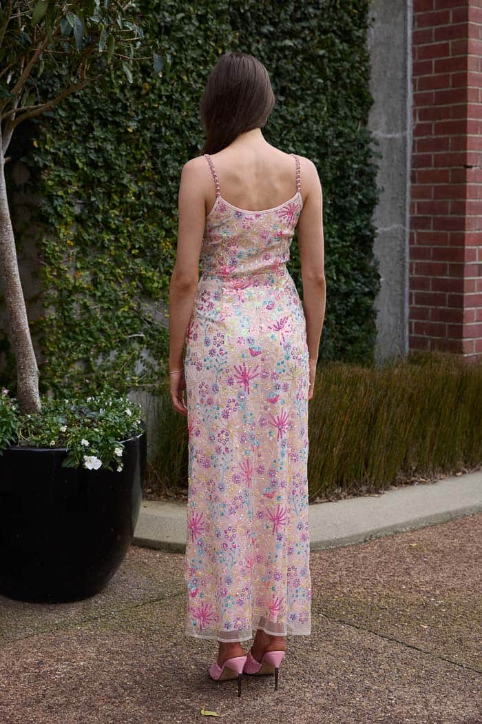 Angelina Sequin Maxi Dress Blush 4