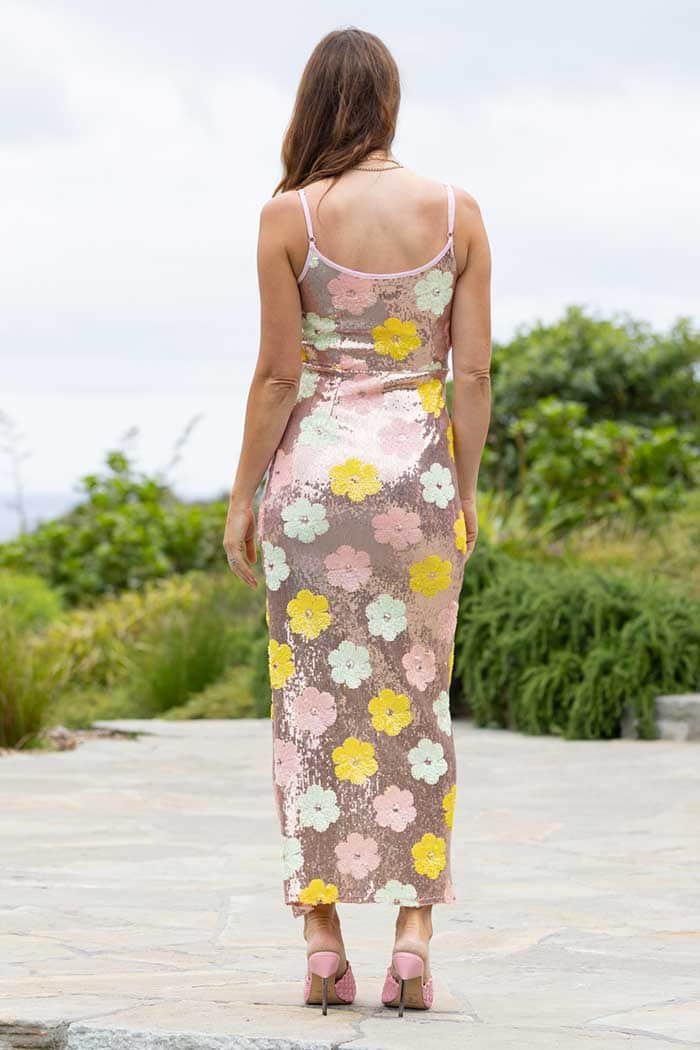 Kendall Maxi Dress Sequin Rose Gold 3