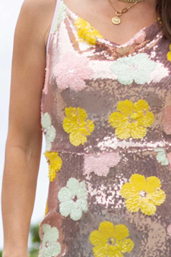 Kendall Maxi Dress Sequin Rose Gold 4