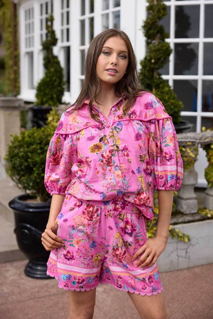 Gilly Short Bright Floral Pink 2