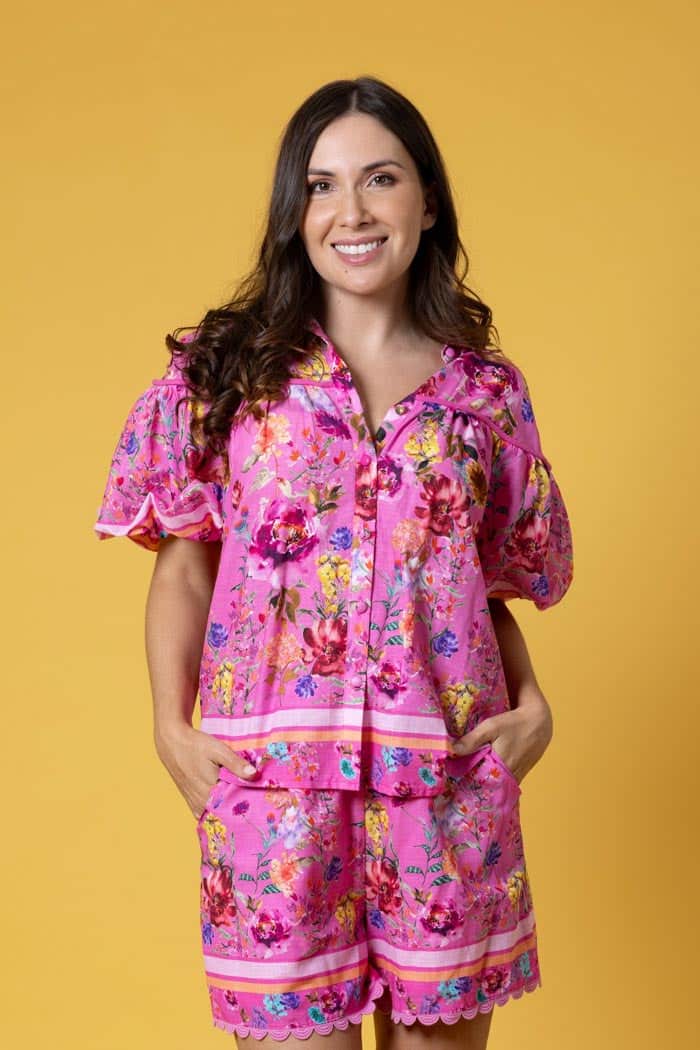 Gilly Blouse Bright Floral Pink 4