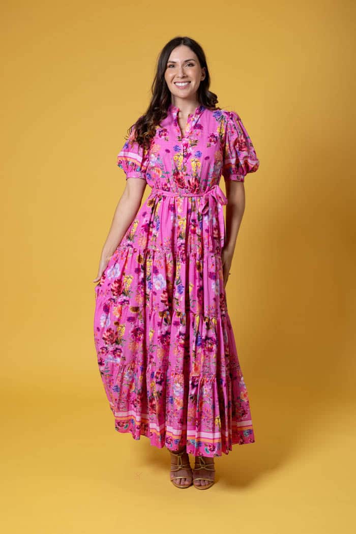 Chetna Maxi Dress Bright Floral Pink 5