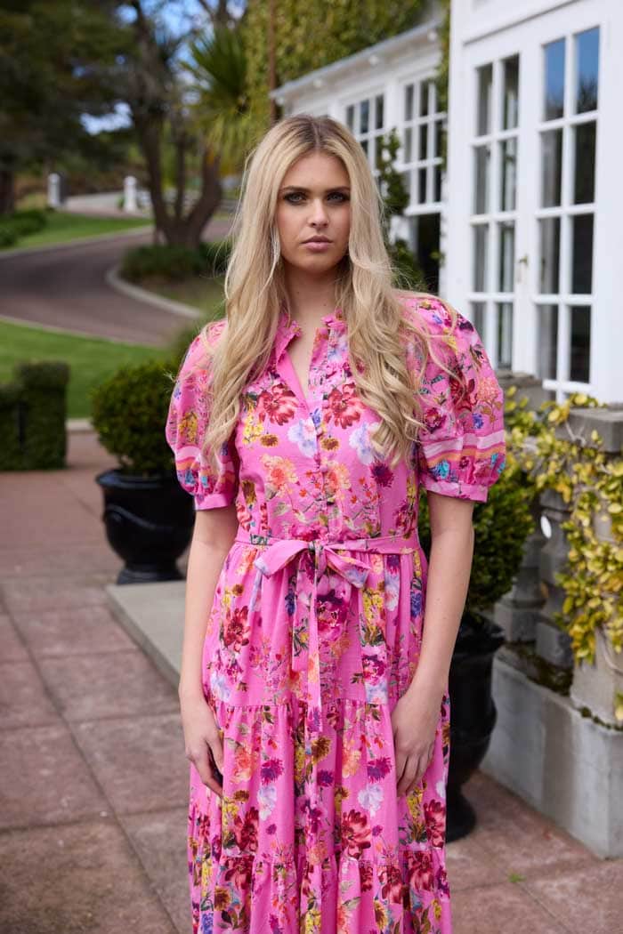 Chetna Maxi Dress Bright Floral Pink 2