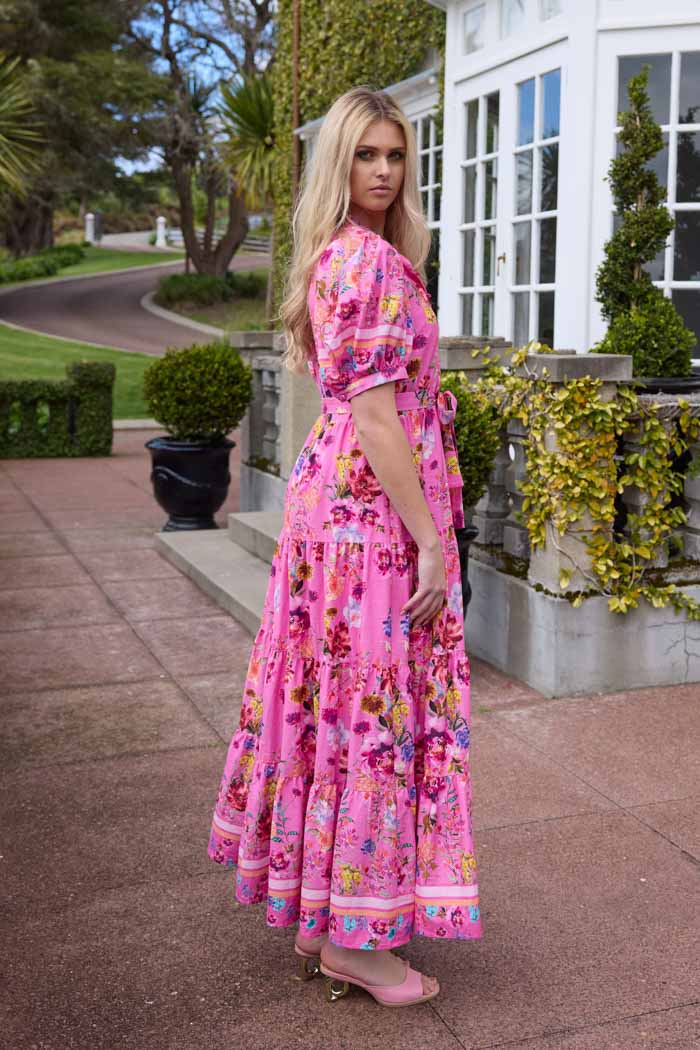 Chetna Maxi Dress Bright Floral Pink 3