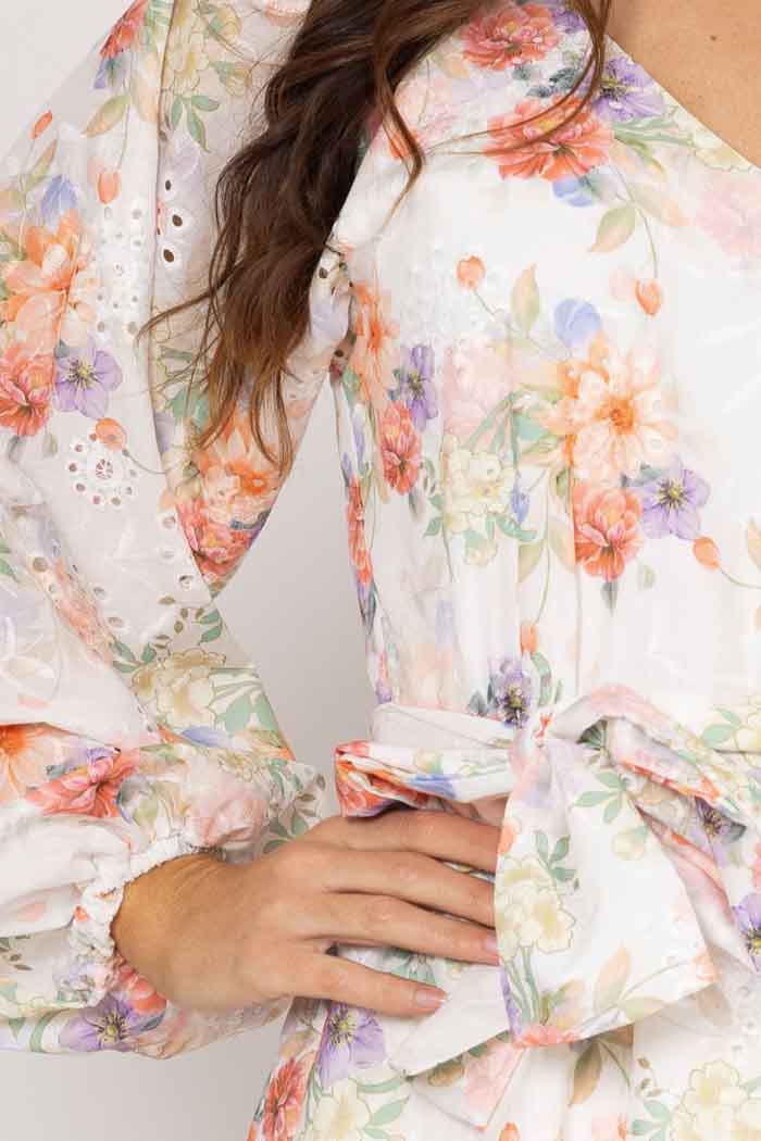 Gilly Dress Peach Floral 4