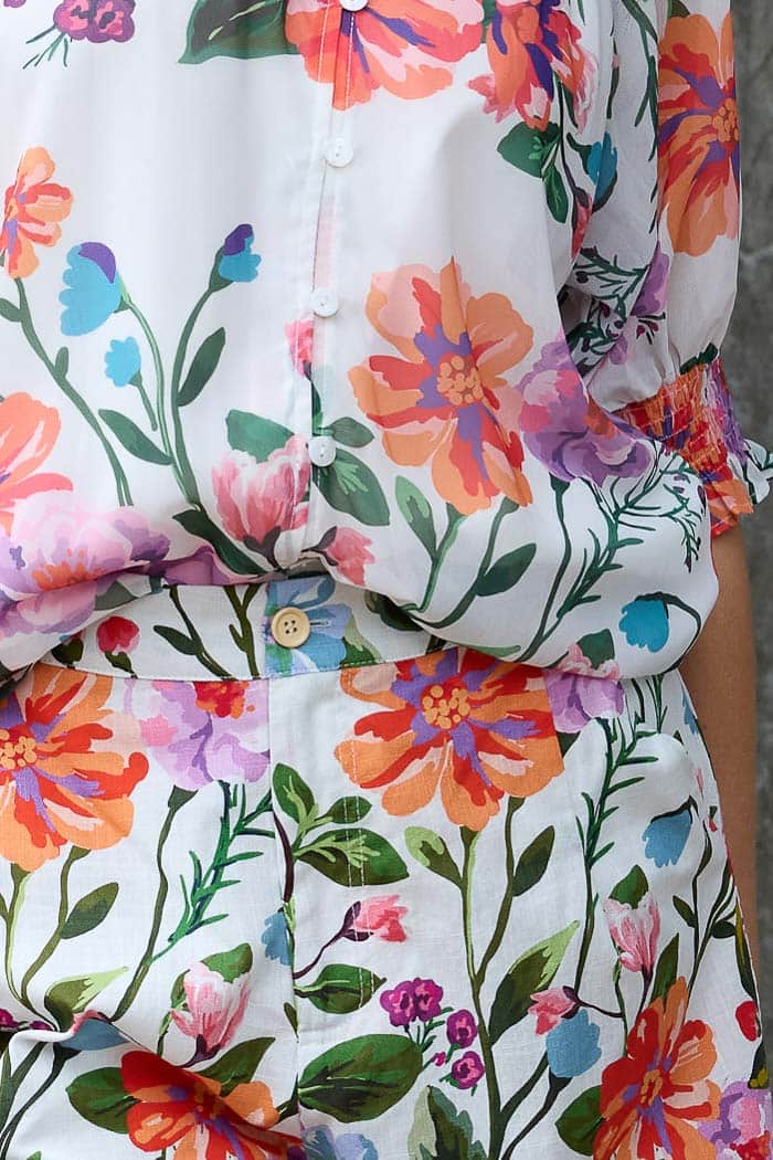 Ava Chiffon Blouse Floral White 4