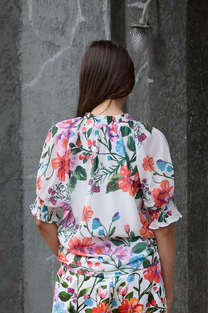 Ava Chiffon Blouse Floral White 3