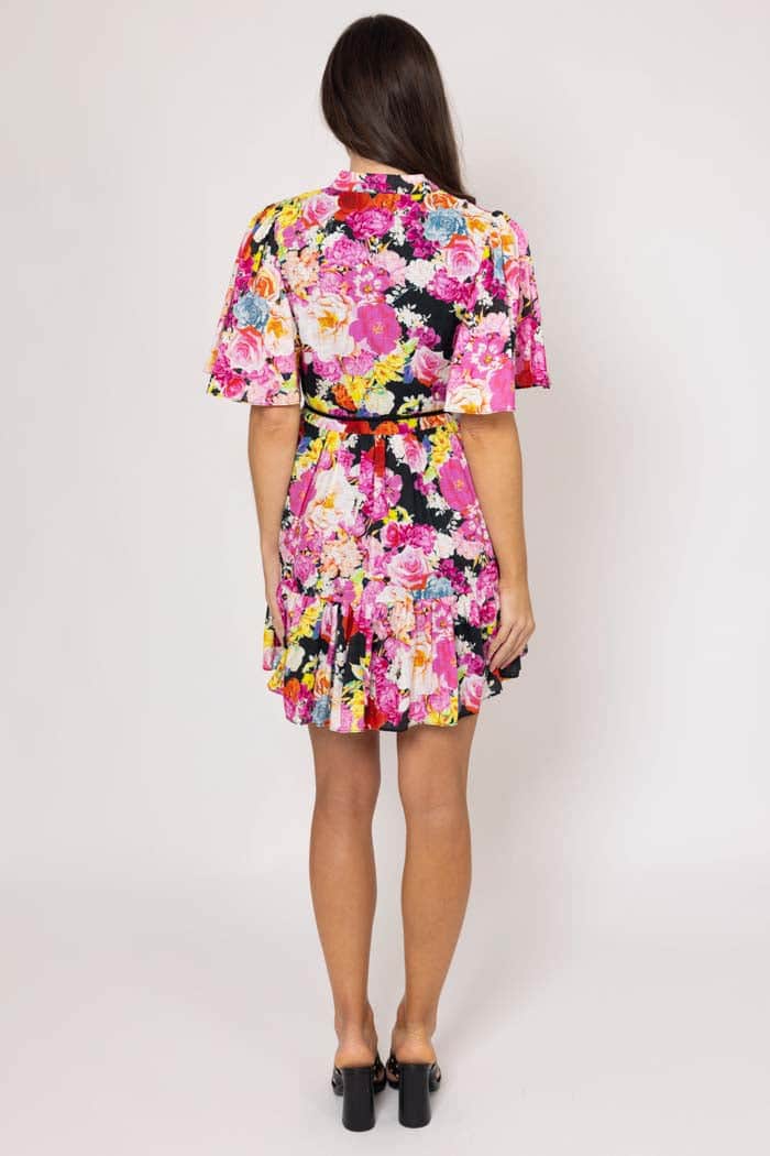 Kelsey Shirt Dress Black Floral 3