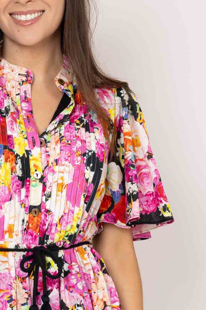 Kelsey Shirt Dress Black Floral 4