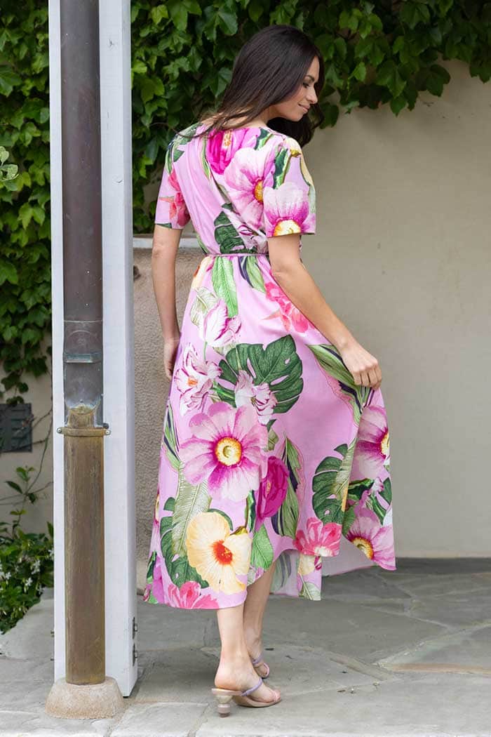 Jasper Wrap Dress Floral Pink 3