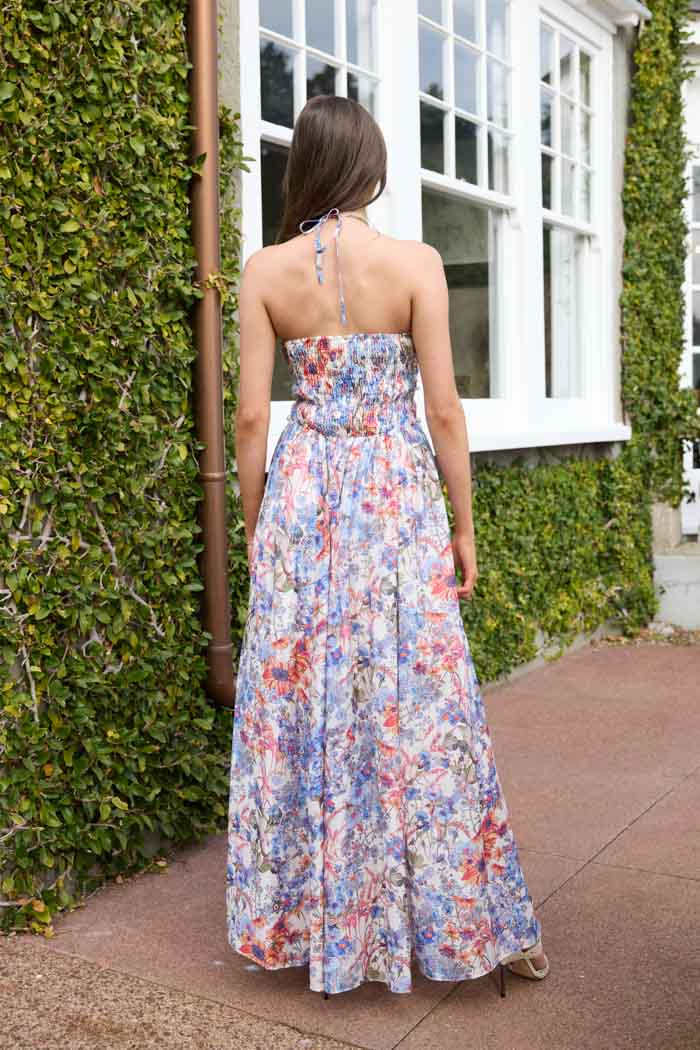 Posy Maxi Dress Pearl Floral Blue 4
