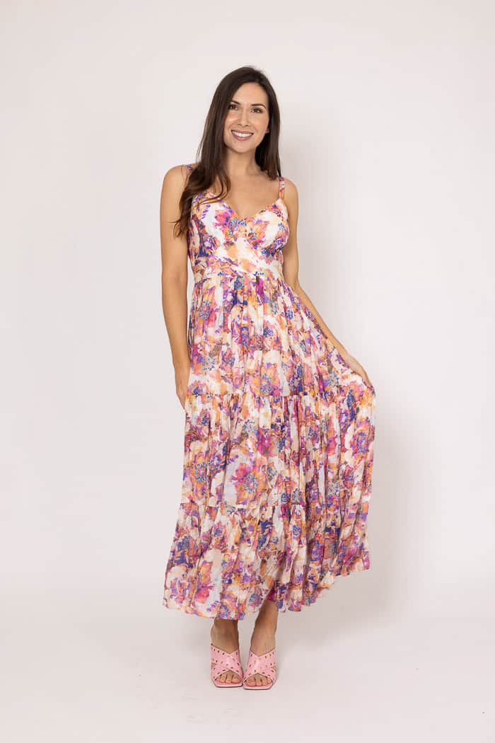 Fran Maxi Dress Peach Floral 6