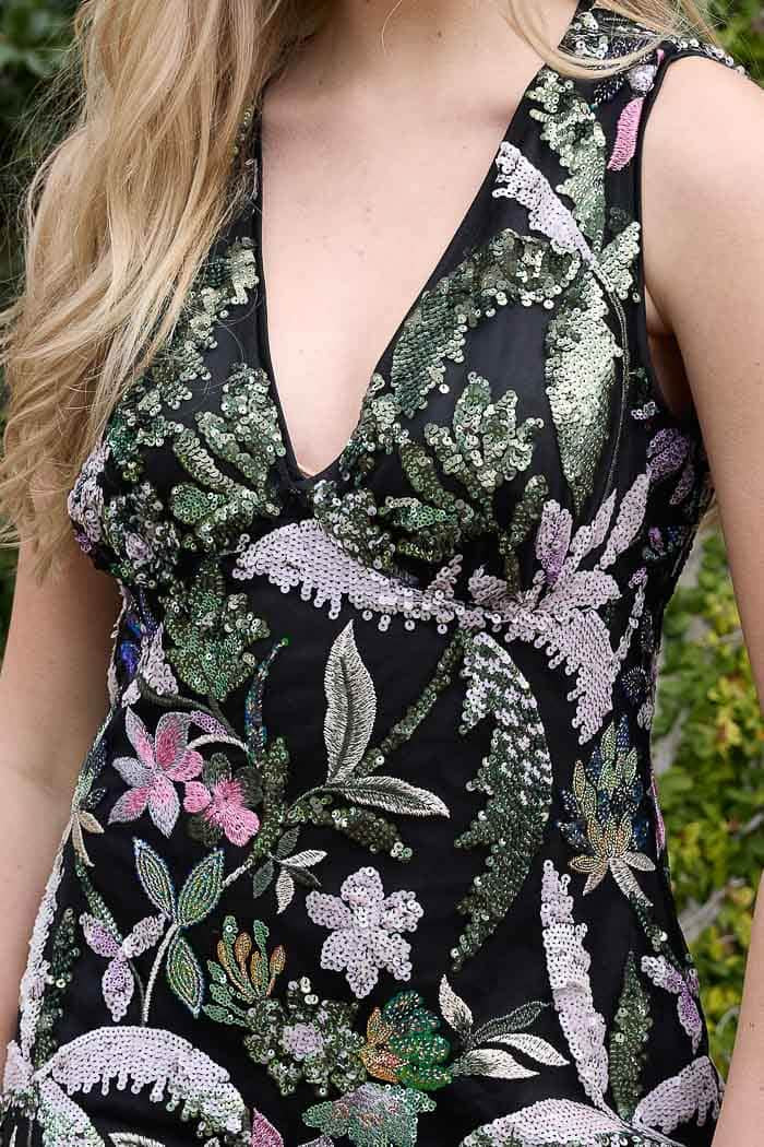 Kerra Embroidered Sequin Mini Dress Black 5