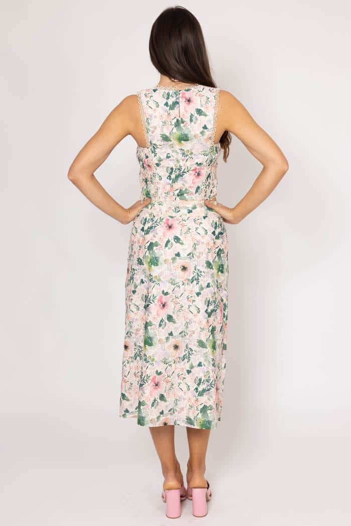 Ella Midi Skirt Cream Floral 3