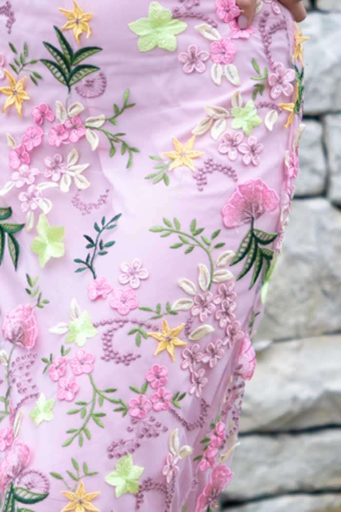 Bella Midi Dress Embroidered Pink 5