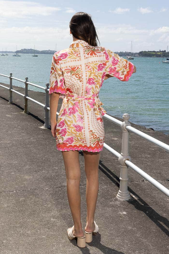 Kai Mini Dress Floral Beige 7