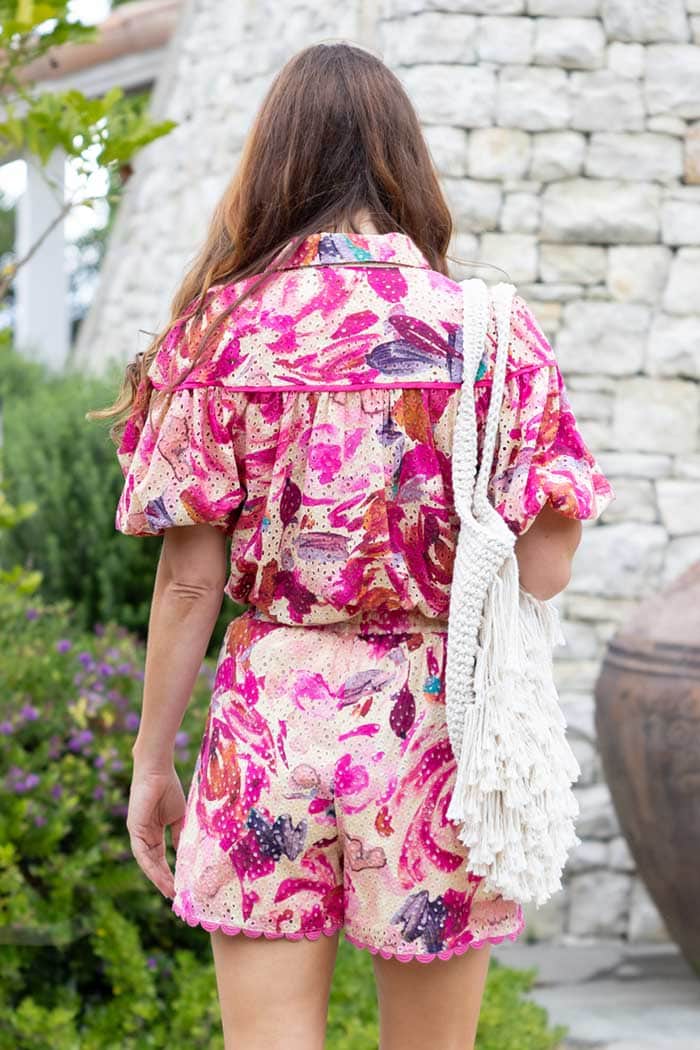 Gilly Shorts Embroidered Pink 3