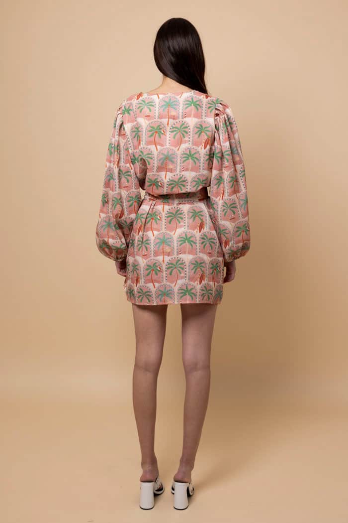 Abbie Shirt Dress Rust Palm 3