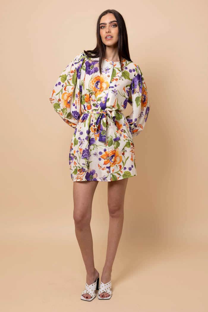 Abbie Shirt Dress Purple Floral