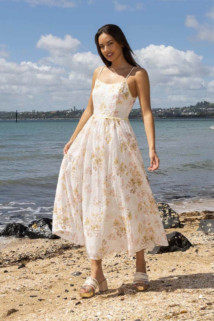 White embroidered dress