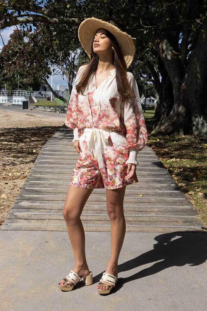 Pink and cream shorts