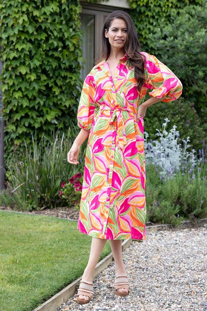 Colourful midi dress
