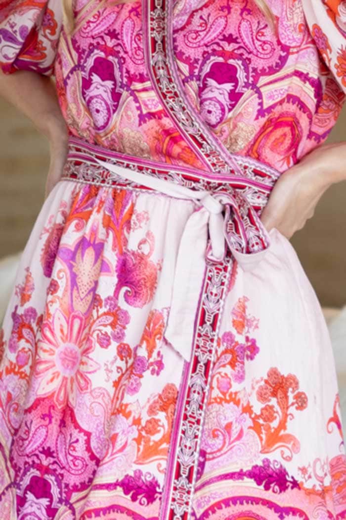 Olivia Wrap Mini Dress Pink 4