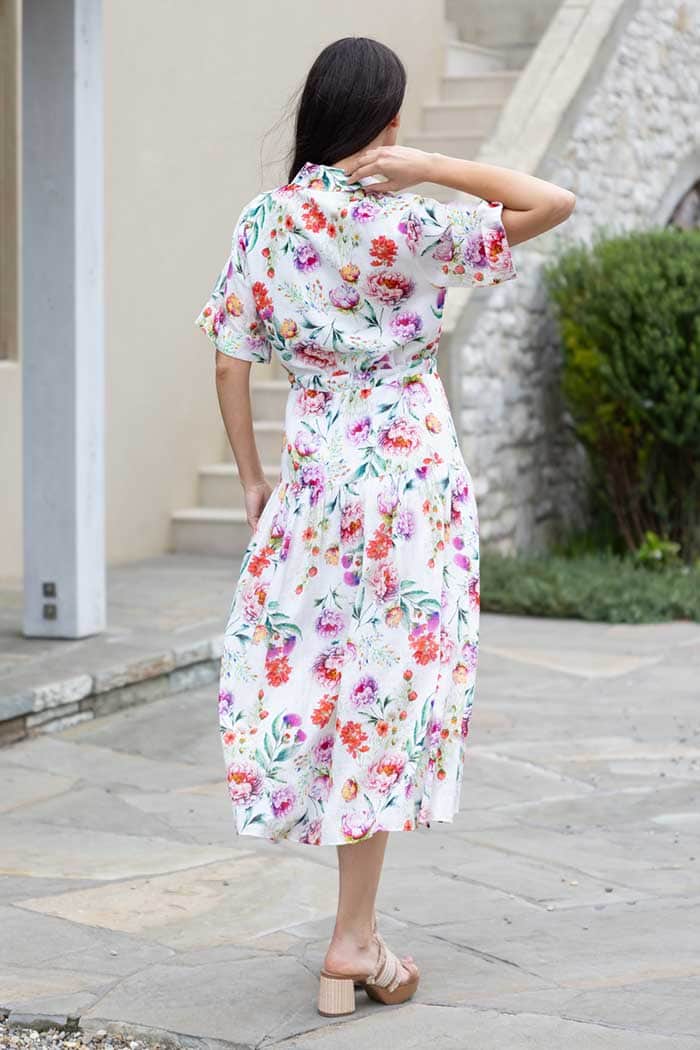 Kailani Midi Dress White Floral 3