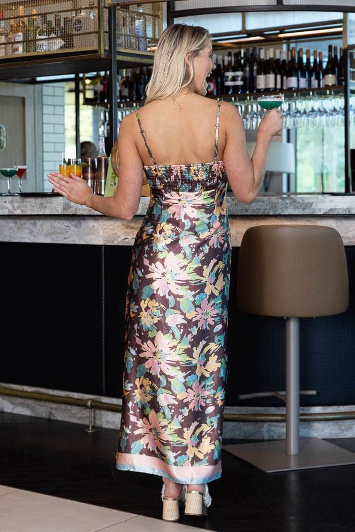 Donna Slip Dress Floral Brown 3