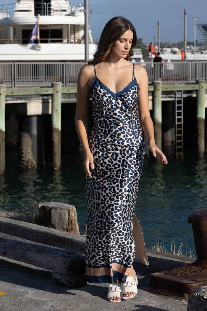 Leopard print silk dress