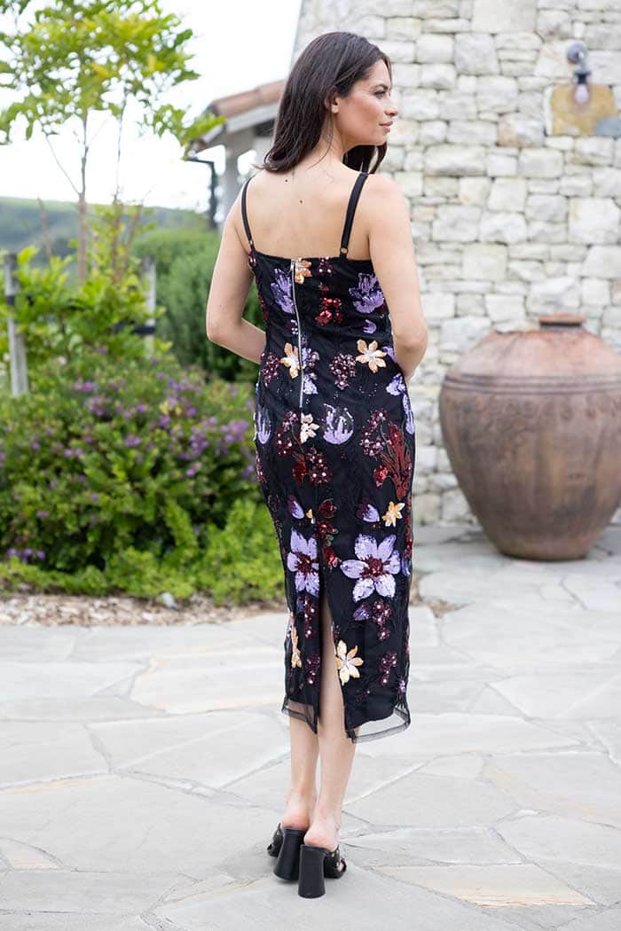 Valentina Midi Dress Sequin Black 4