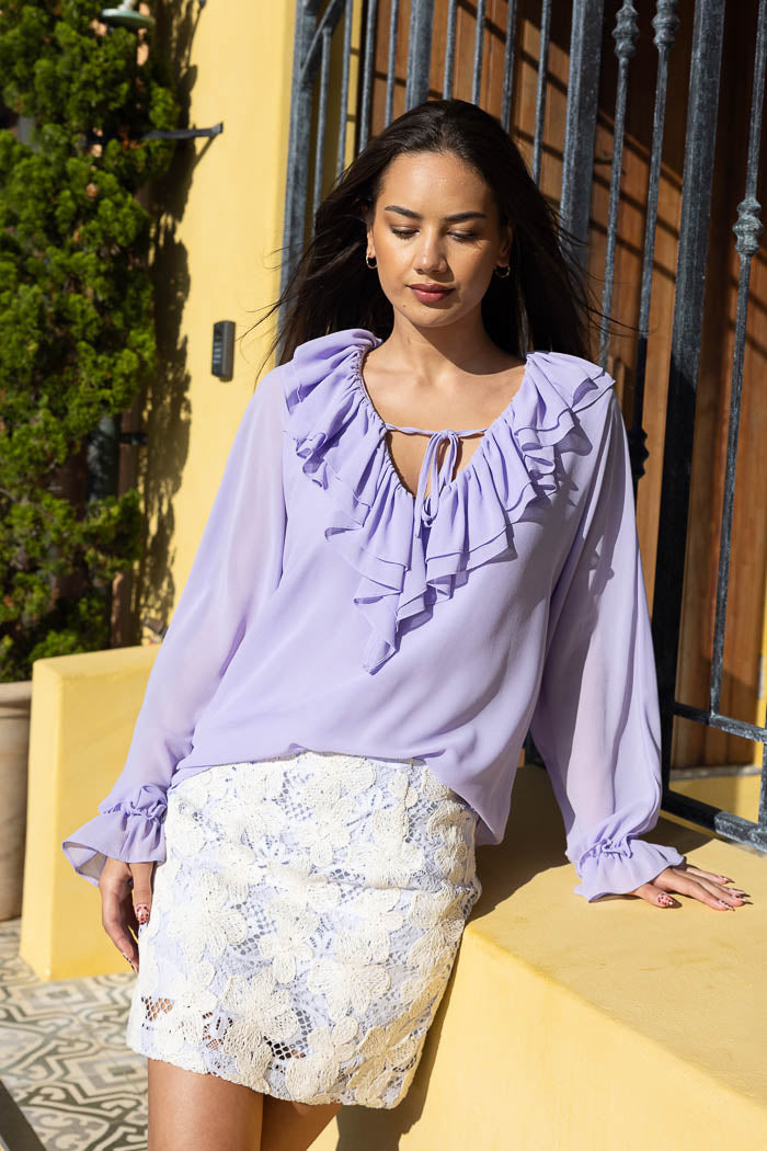 Lilac chiffon blouse