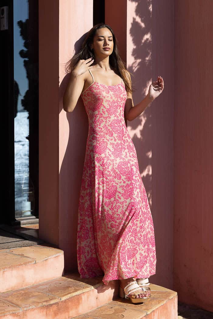Isla Maxi Dress Pink 4