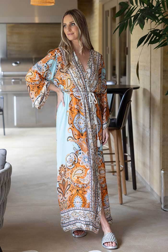 Ellie Long Kimono Blue 2
