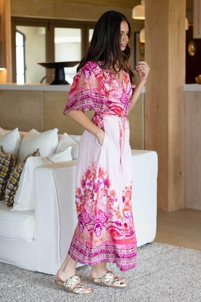 Jasper Wrap Dress Pink 2