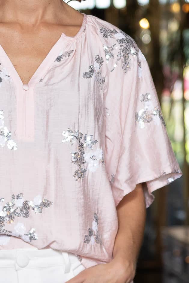Gina Blouse Sequin Soft Pink 4