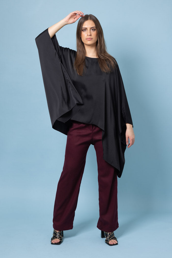 black oversized top