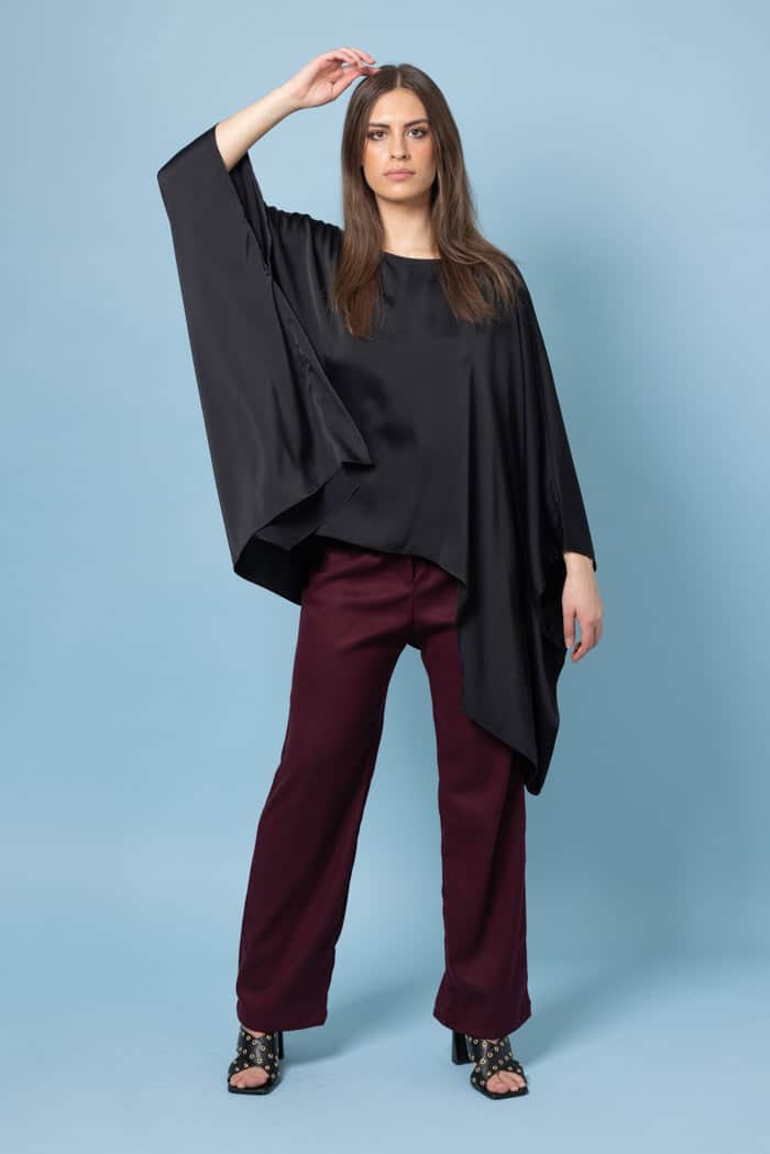 black oversized top