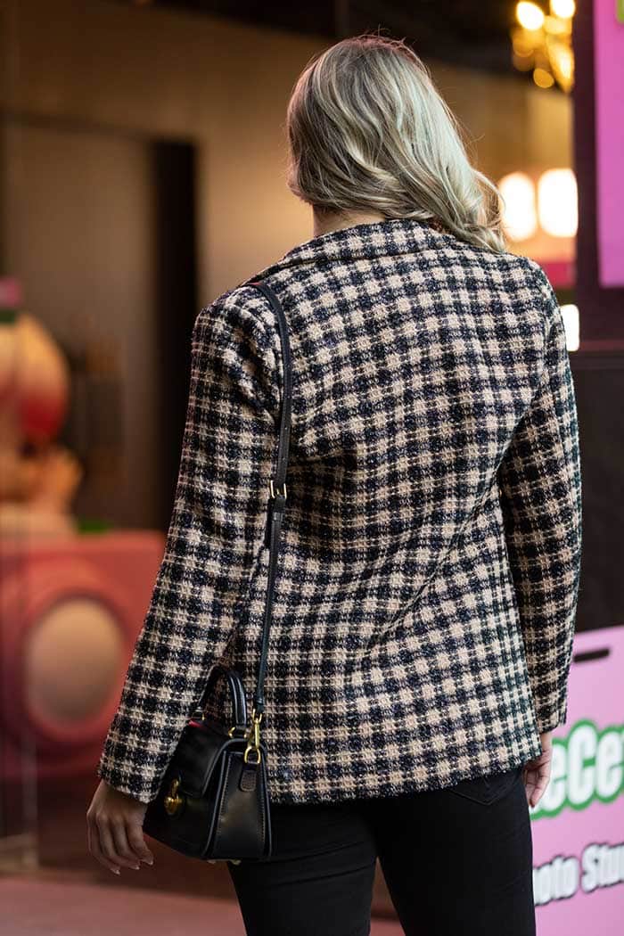 Rena Blazer Check Caramel Black 3