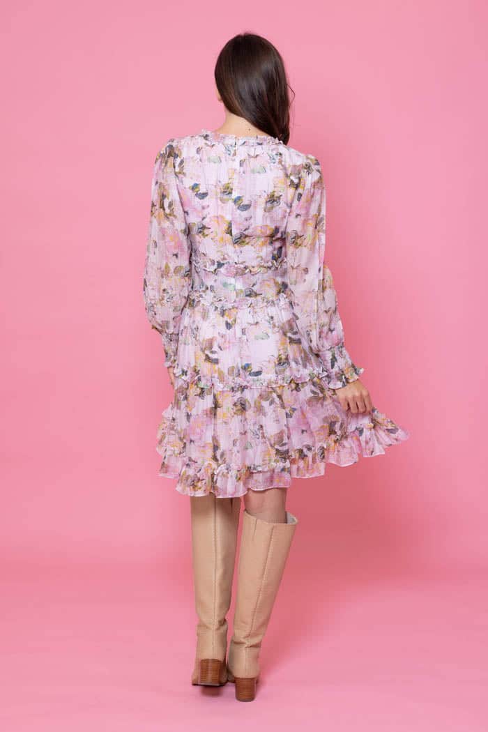 Rhiannon Dress Pale Pink Floral 3
