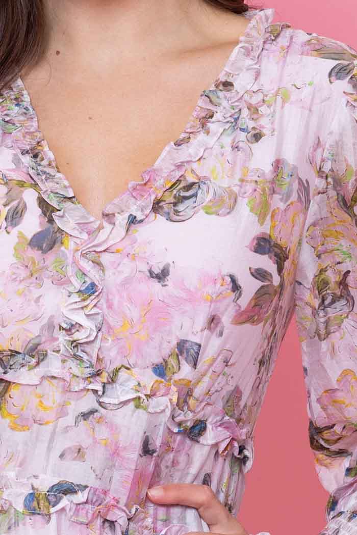 Rhiannon Dress Pale Pink Floral 4