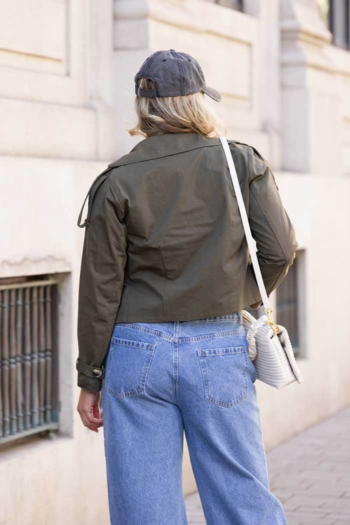 Riley Cropped Trench Khaki 3