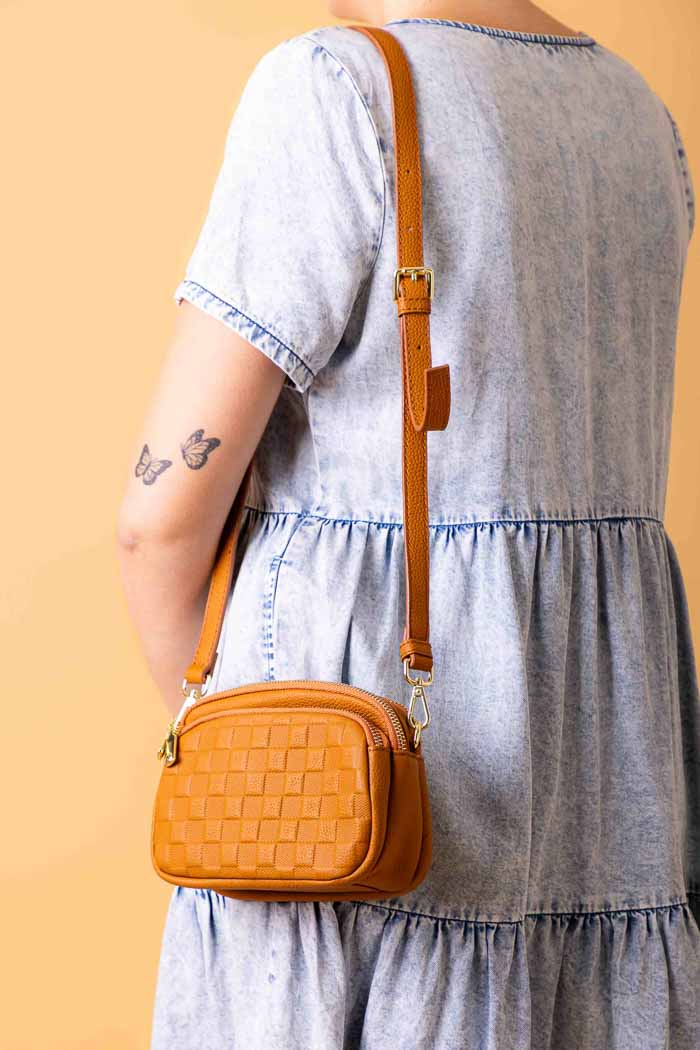 small brown leather handbag