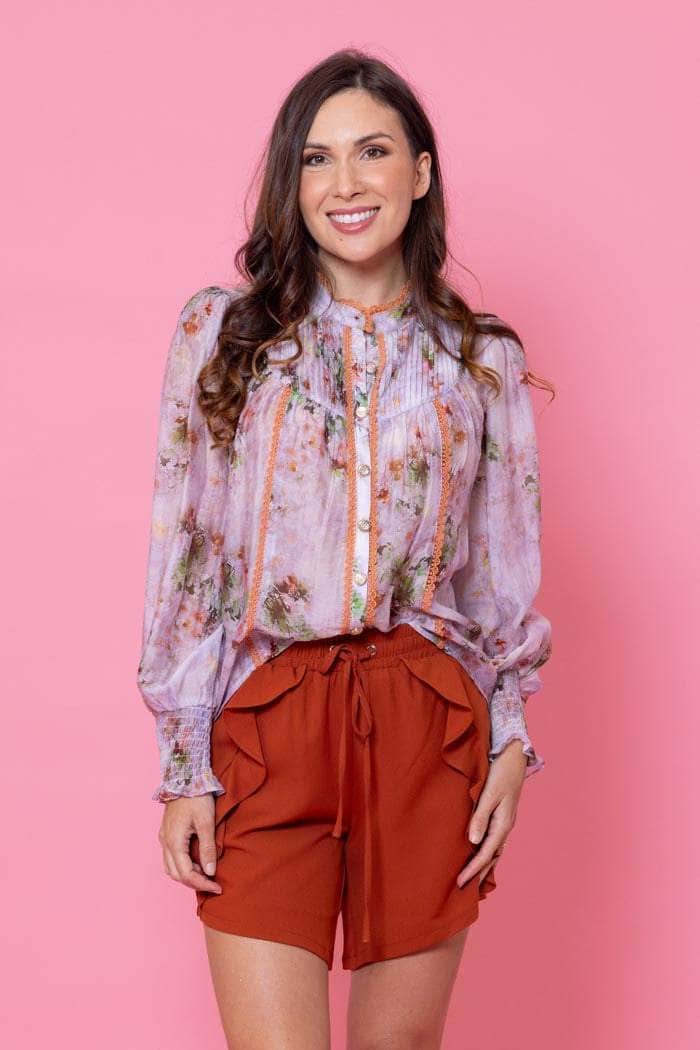 lilac floral blouse shirt plus size