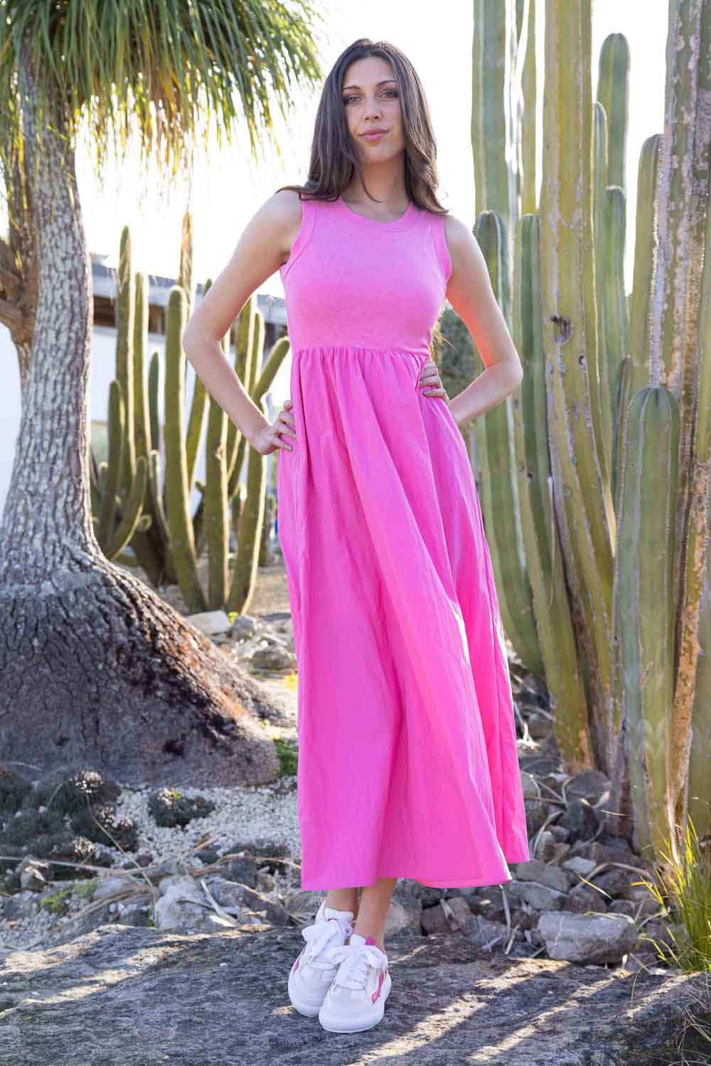 pink maxi dress