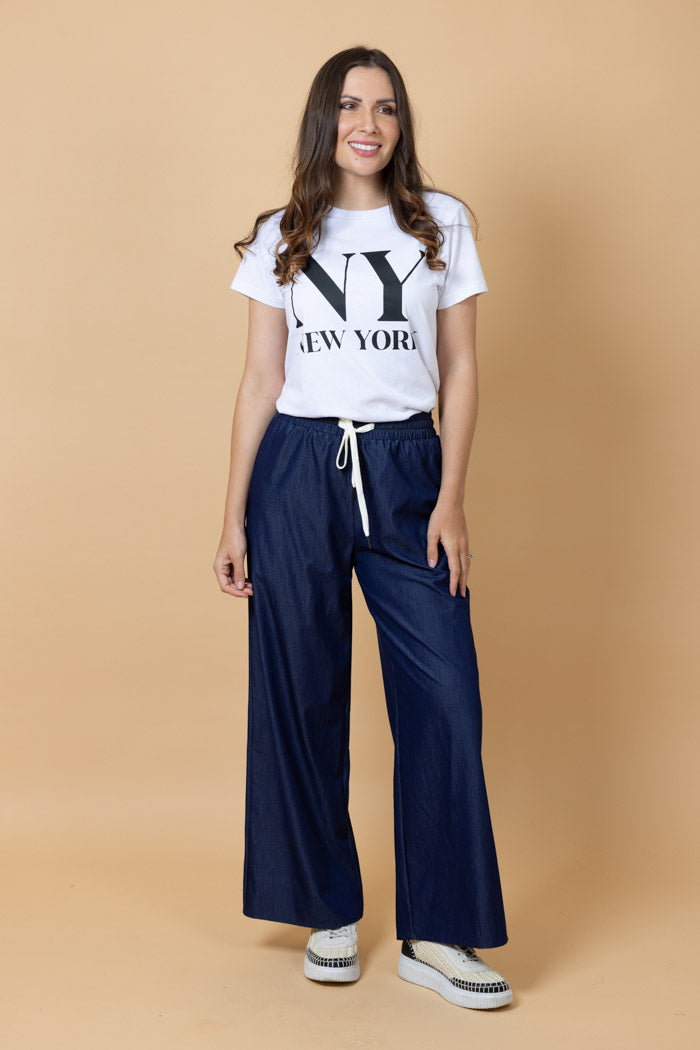 navy casual woven pants plus size