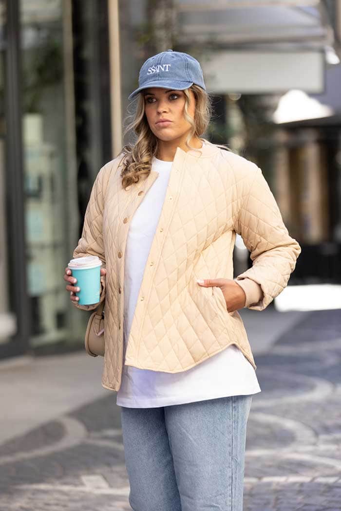 Rowena Padded Jacket Beige 2