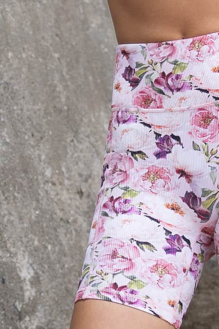 Floral Haven Bike Shorts Pink 4