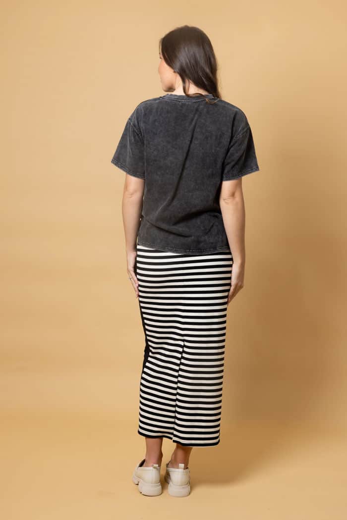 Sadie Skirt Black Cream Stripe 3